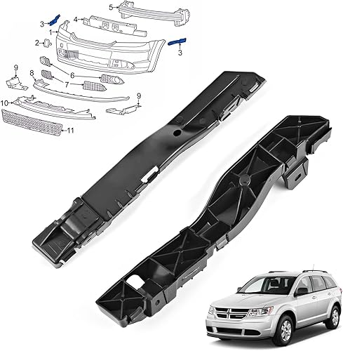 Miniatura 3 de Juego de soportes de parachoques delantero compatibles con Dodge Journey 2009-2017, piezas de repuesto laterales izquierdo y derecho, ajuste directo