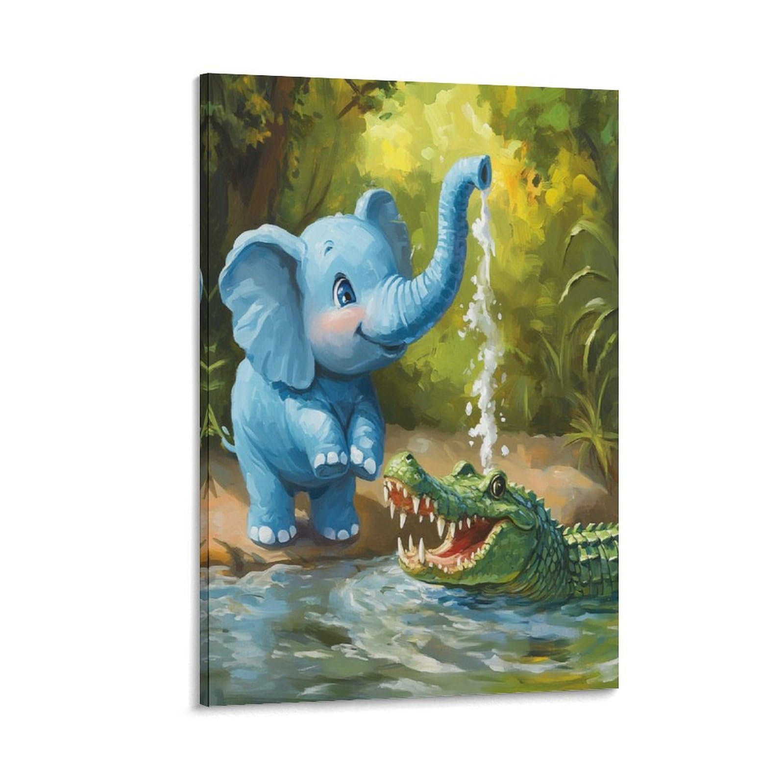 Décoration murale éléphant tableau salon contemporain chic - 6