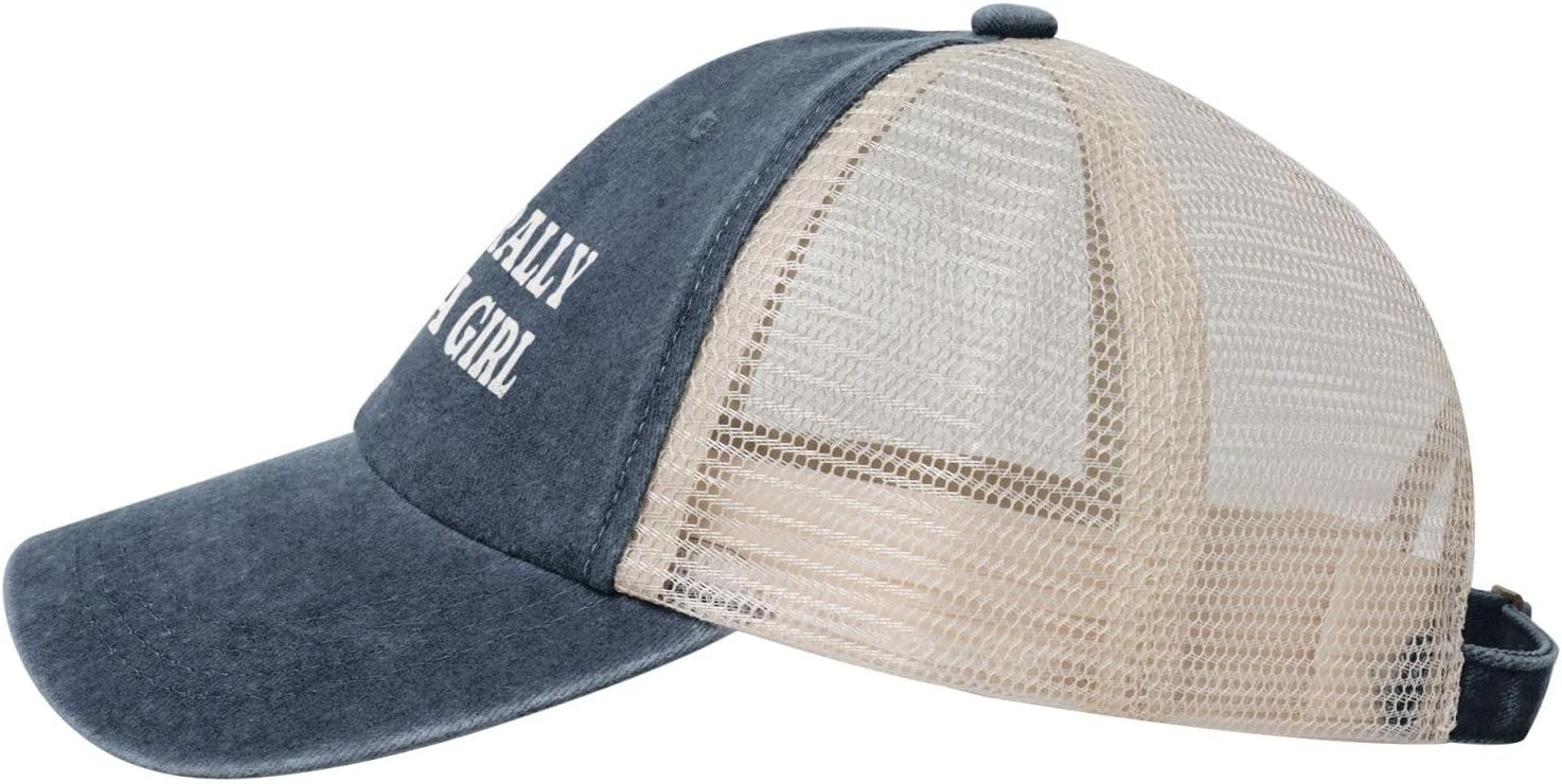Literally Just A Girl Trucker Hat Mesh Cap Vintage Funny Adjustable Baseball Caps