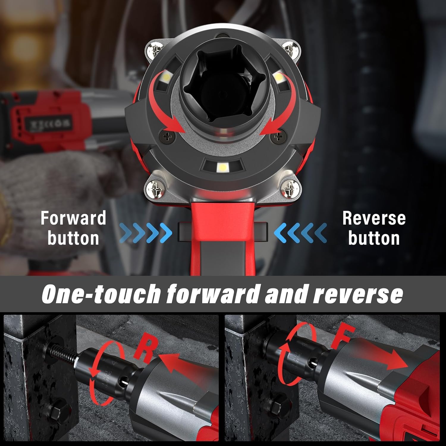 Avvitatore a percussione senza fili 2000Nm Trapano Pistola Cricchetto Driver con Batteria