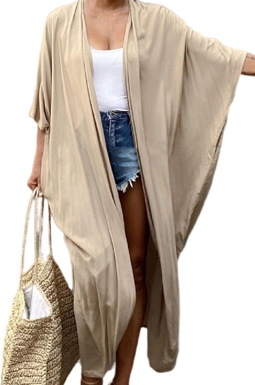 Jarseila Robe De Plage Femme Caftan Kimono Lâche - Cover Up Bikini Maxi Élégante 2024
