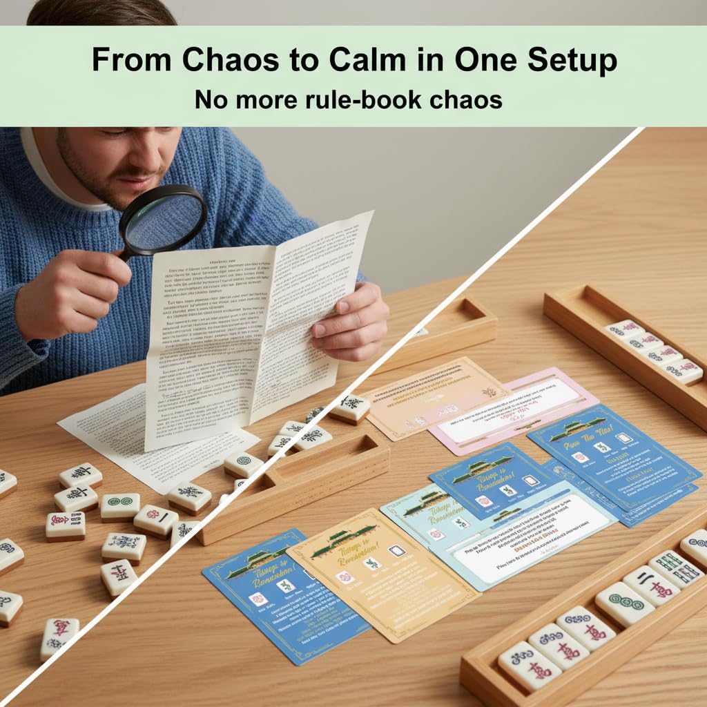 Mahjong Shuffler Cards 4pcs Mahjong Line Reader 4pcs Waterproof PVC for Travel Party Supplies - 8pcs image 2