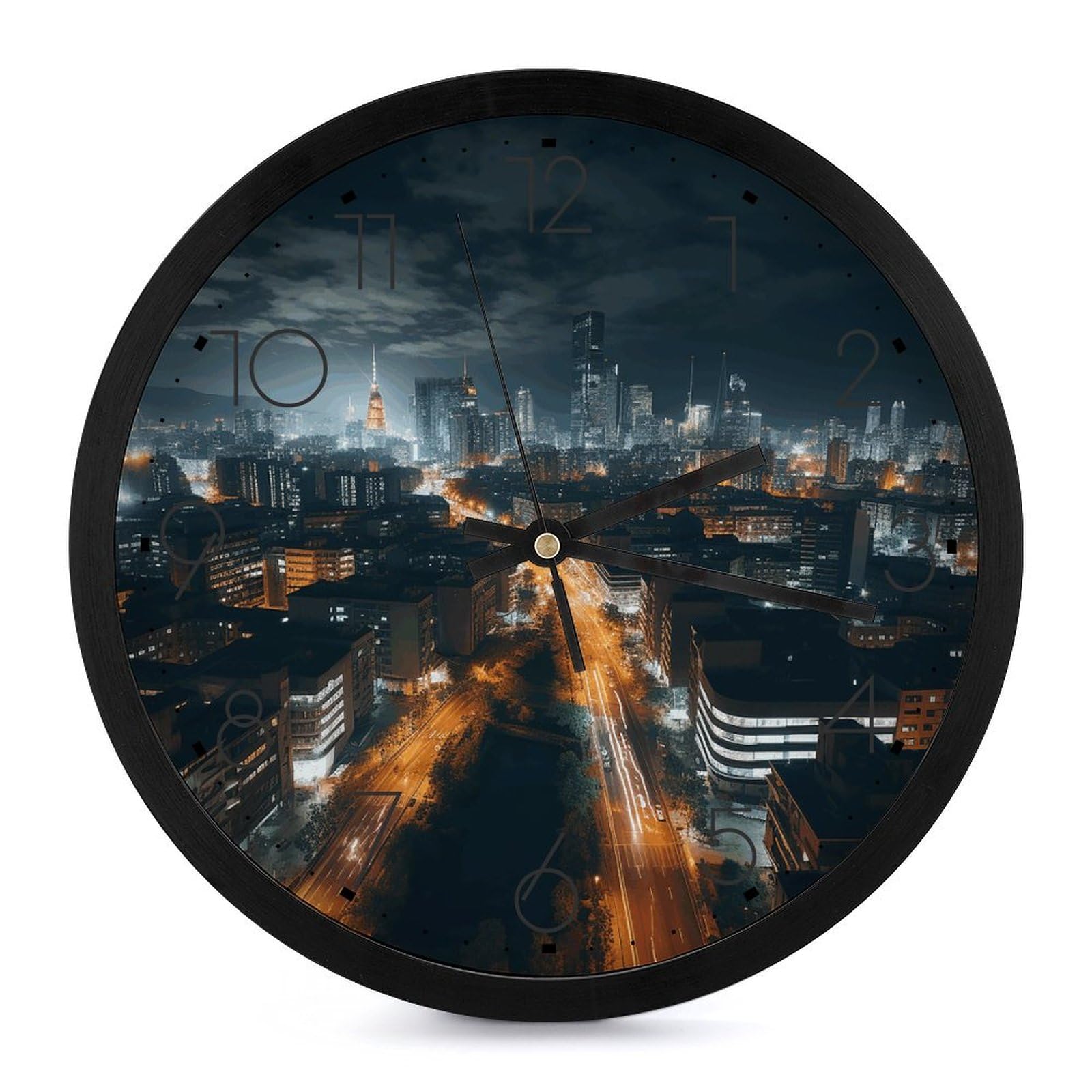Horloge murale numérique avec vue de nuit à piles pour salon