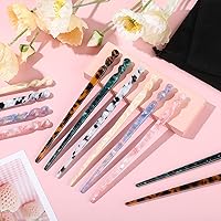 Vista 6 de 12 palillos de acetato para el cabello, palillos de pelo con estampado de leopardo, palillos chinos vintage, accesorios de peinado para mujeres, 6