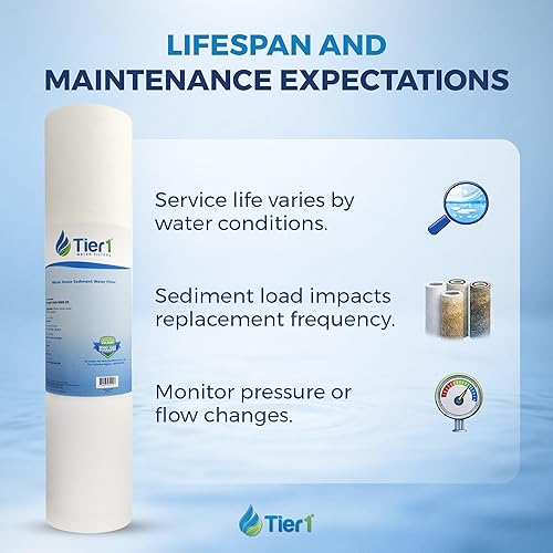 Miniatura 7 de Tier1 Cartucho de repuesto de filtro de agua de sedimentos de polipropileno hilado de 1 micrón, 10 x 4.5 pulgadas, compatible con Pentek DGD-2501,
