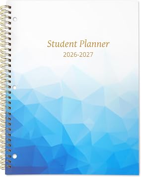 Student Planner 2026-2027 Monthly & Weekly School Planner 2026-2027 Student Planners Academic Year for Middle and High School, Aug 2026 - Jun 2027, 8.2" x 10.7", Academic Planners with Stickers & 3-Hole Punched - Blue
