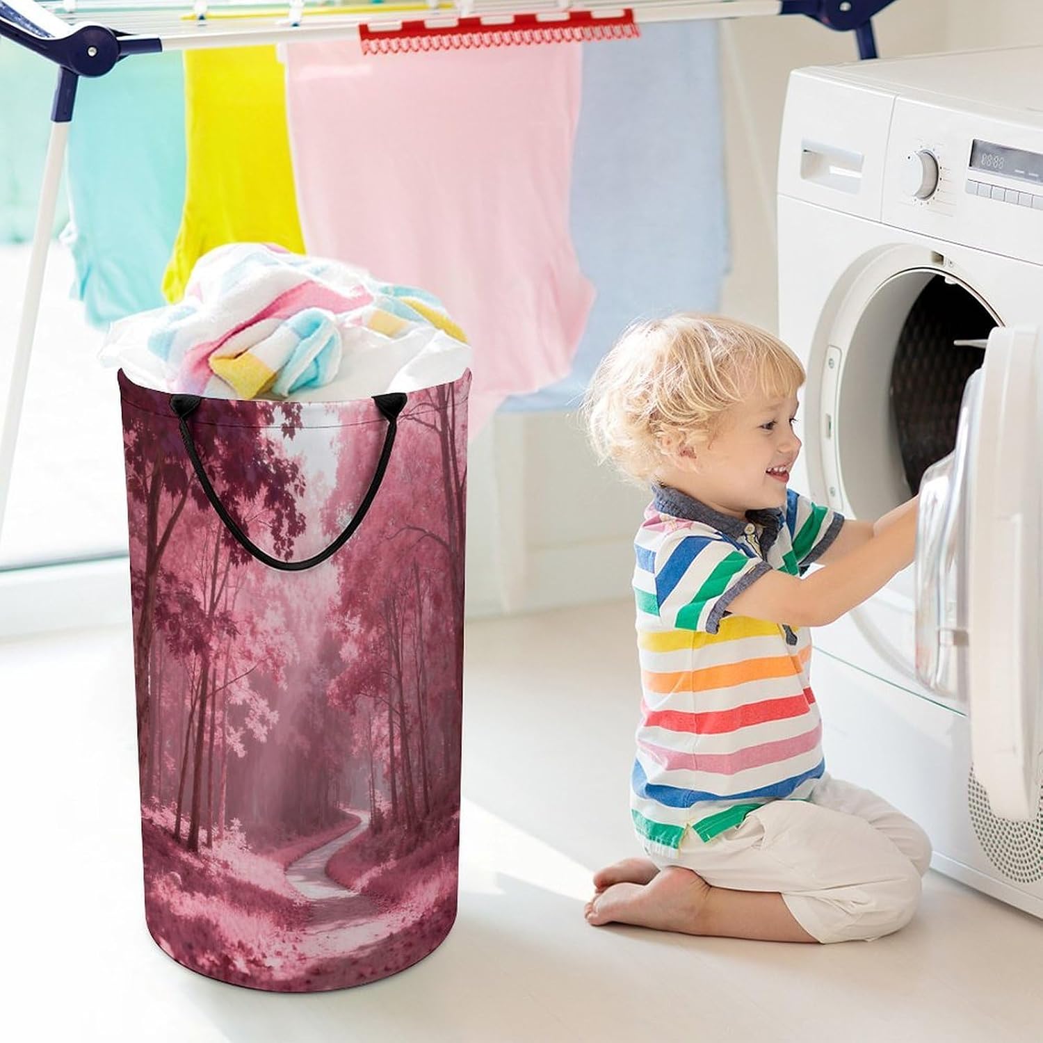 Dirty Clothes Basket Extra Large 110l Open Top Laundry Hamper With Portable Carry Handles, Foldable Waterproof Clothes Basket Spacious Laundry Bag For Bedroom Bathroom Laundry Room Dorm