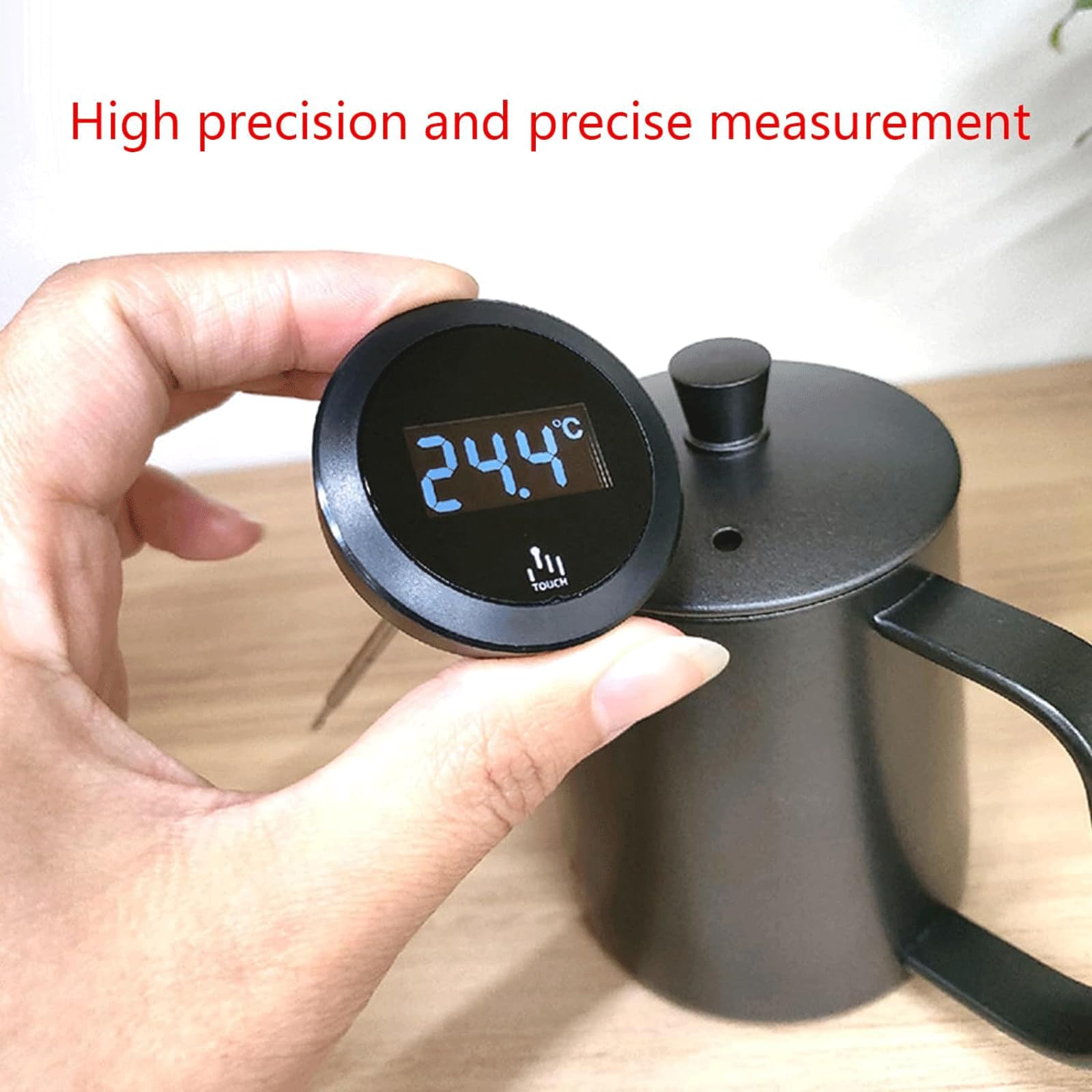 KRILLIQ Termometro con Display Digitale Touch Screen Cruscotto Rotondo con sonda Lunga Termometro Ultra Veloce per friggere con Olio per Barbecue