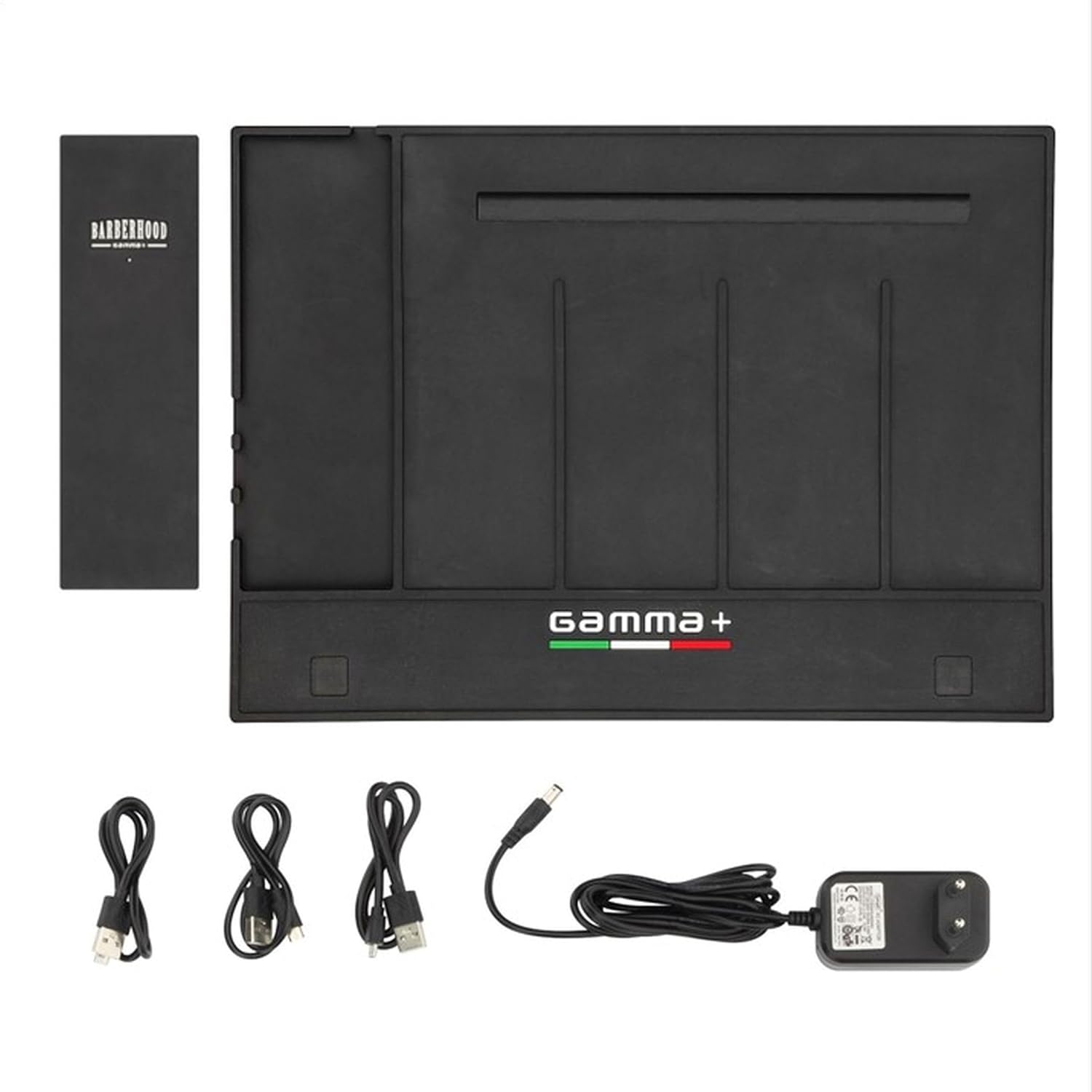 GAMMA+ Professional Barber Non-Slip Magnetic Mat with Charging Cable USB Block Bundle Deal