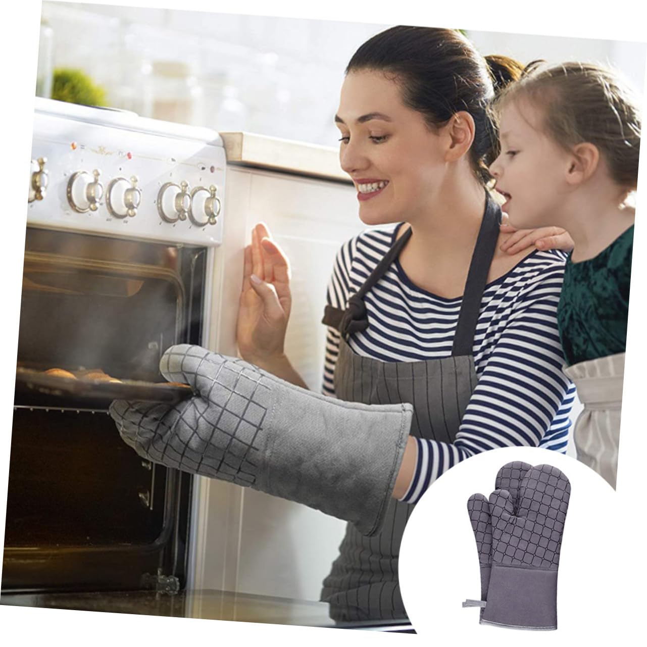Ipetboom Four Résistant Chaleur de Cuisine Anti-brûlure Protection pour Cuisson Maniques pour Four à Micro-Ondes