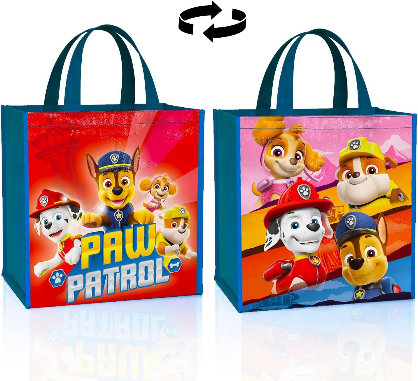 Paw Patrol Tote - Double-Sided 13" Bag: Chase, Marshall, Skye, Rubble