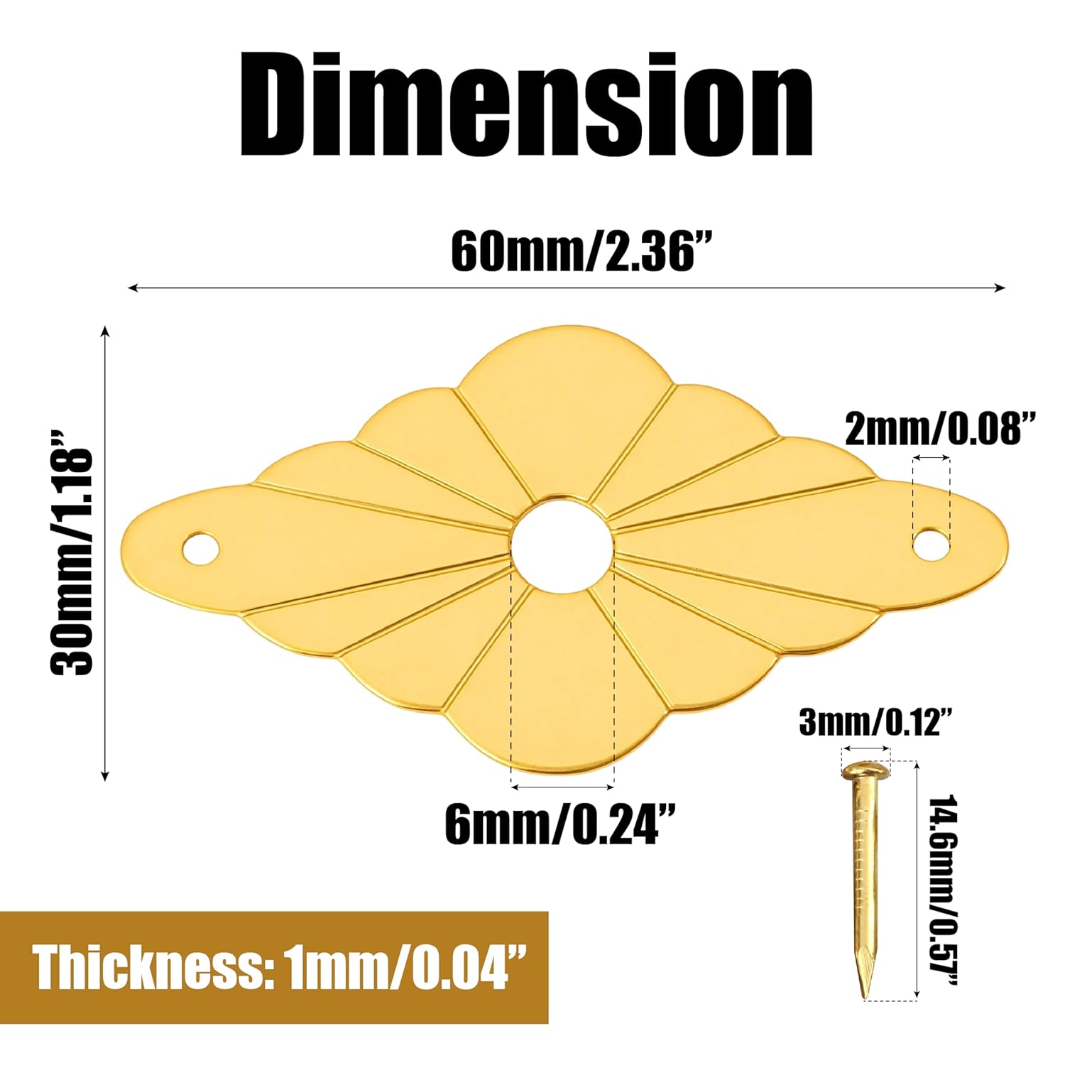 10Pcs Back Plates for Cabinet Knobs, Rhombus Flat Washers Brass Backplate with Screw Classical Furniture Decorative Gasket Hardware for Door Furniture Cabinet Drawer Closet Accessories