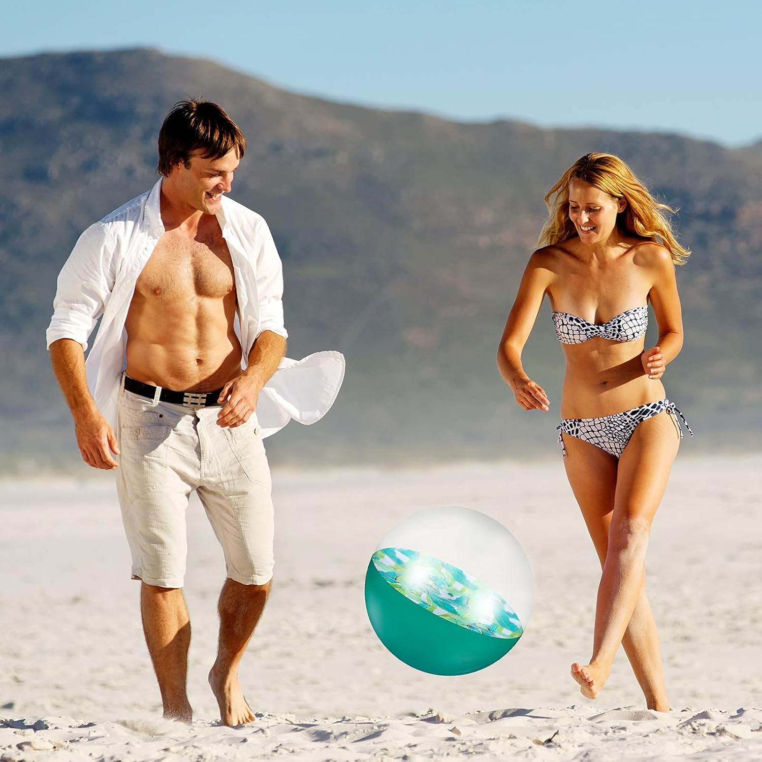 3 Pieces 3D Beach Balls 12 Inch Inflatable Beach Ball Pool Toy Balls Toddlers Beach Toy for Boys and Girls Pool Games Summer Outdoor Birthday Party Favors: Toys & Games