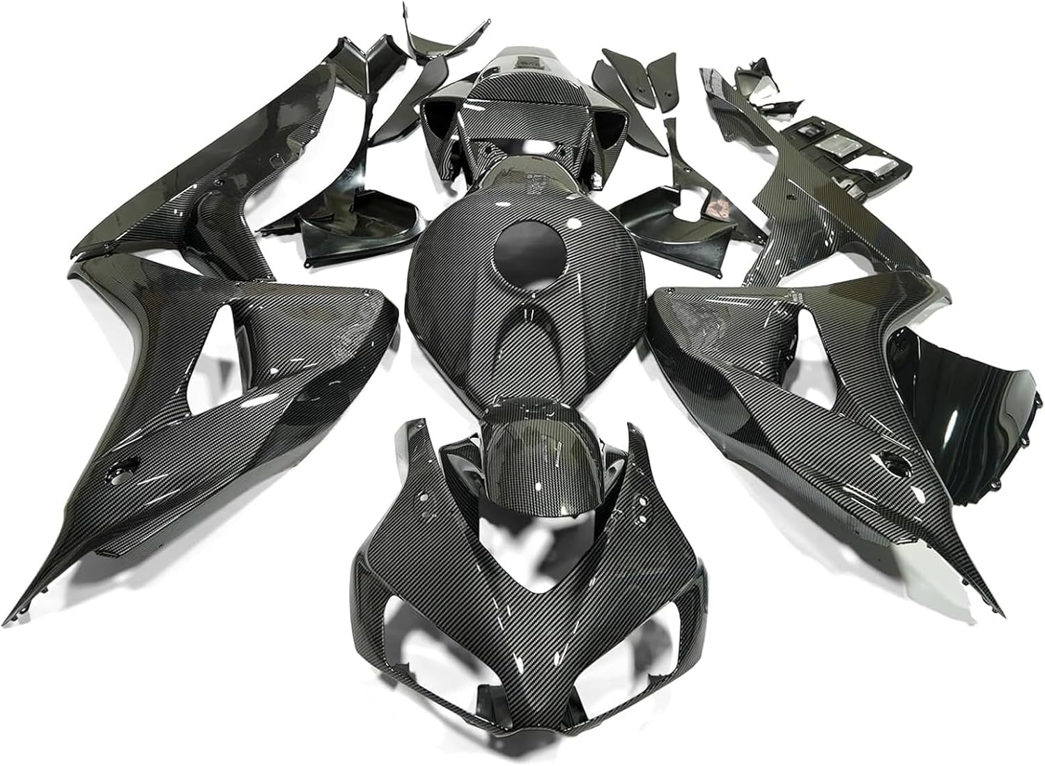ZXMOTO Motorcycle Fairing Kit Fit for 2006 2007 Honda CBR 1000RR Injection ABS Plastic Bodywork Fairings（Carbon Fiber Look）