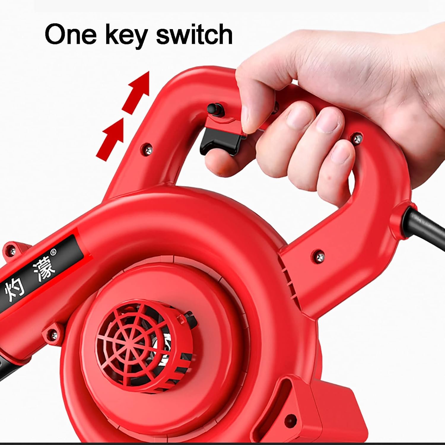 Compact Electric Blower,for Cleaning Workshop, Garage, Cordless Leaf Blower for Small Patio Areas, Tool Bag Included,Battery and Charge（red） (Color : 4000mAH) (6000mAH)