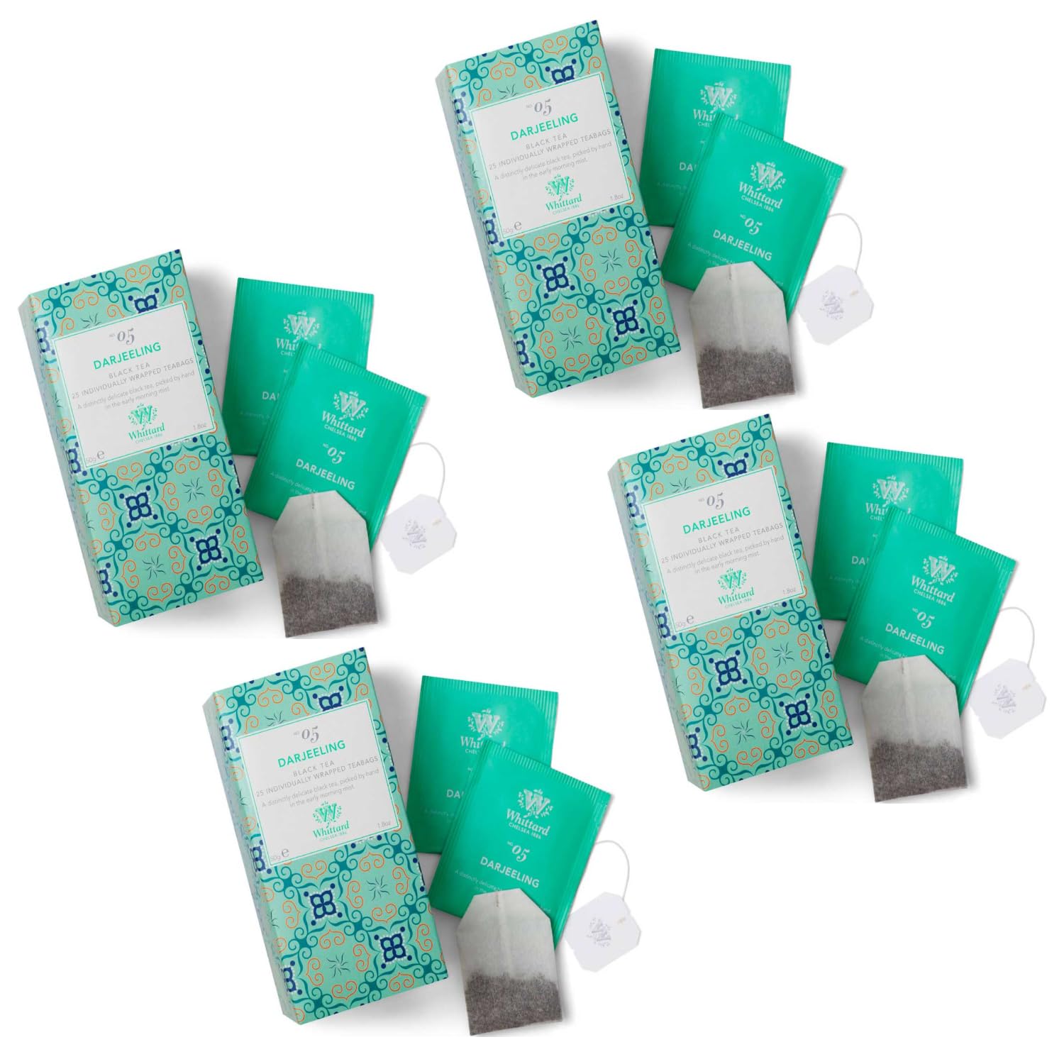 Whittard® | Té Negro Darjeeling | Té Negro Darjeeling Delicado Origen Himalaya - 4 x 25 Filtros (200 Gr)