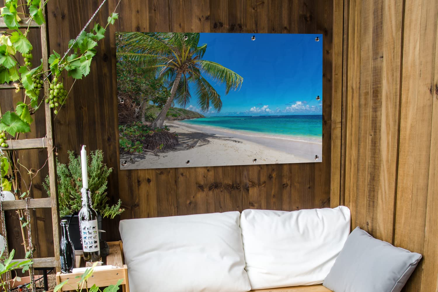 MuchoWow Outdoor-Poster 120x80 Cm – Strand-Motiv, UV-beständig, Mit Ösen, Für Garten & Balkon