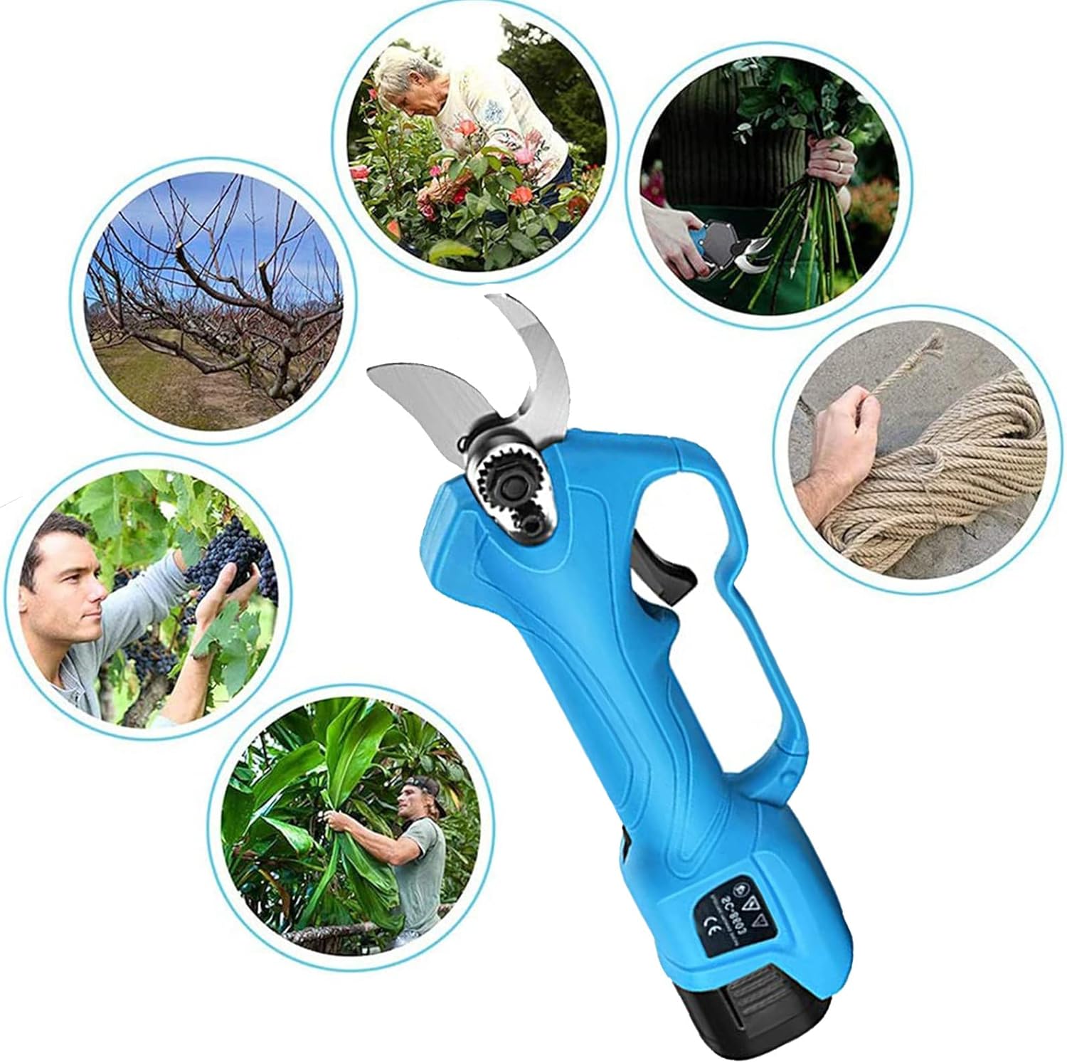 Electric Pruning Shears Cordless Pruning Shear Efficient Scissors Bonsai Electric Tree Branches Garden Tools 28mm Cutting Diameter for Hedge, Tree, Bush, Orchard,Pruner