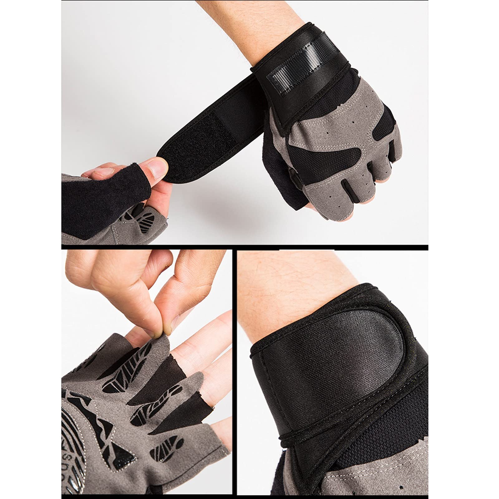 Guanti da Allenamento per Polsi da Uomo per Sollevamento Pesi Guanti da Cross Trgo con Protezione Antiscivolo sul Palmo per Fitness Bodybuilding Powerlifting Allenamento della Forza Ciclismo