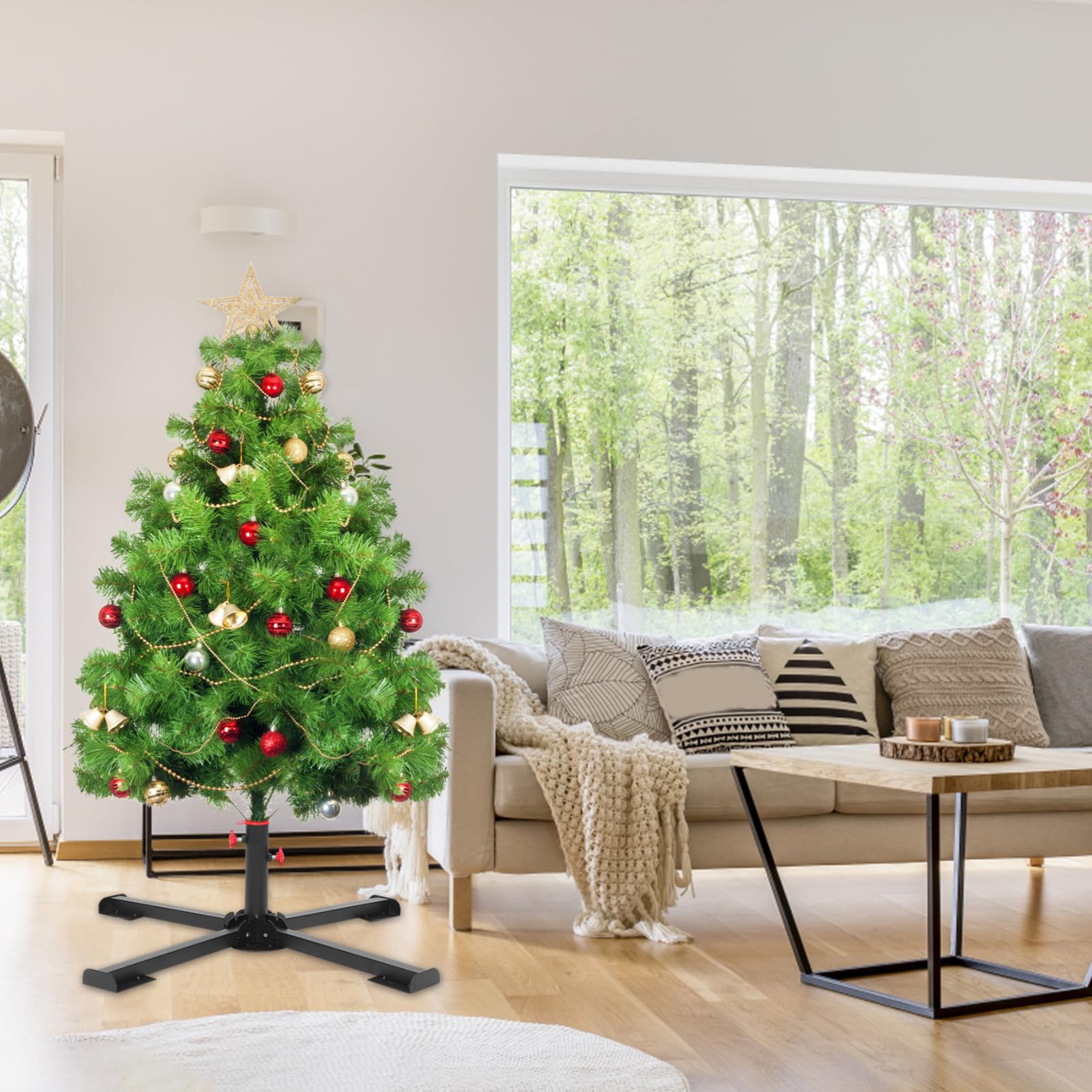 Amosfun Soporte de Base para Árbol de Navidad Plegable Soporte Resistente para Árbol de Navidad Artificial Base para Sombrilla de Patio Suitable