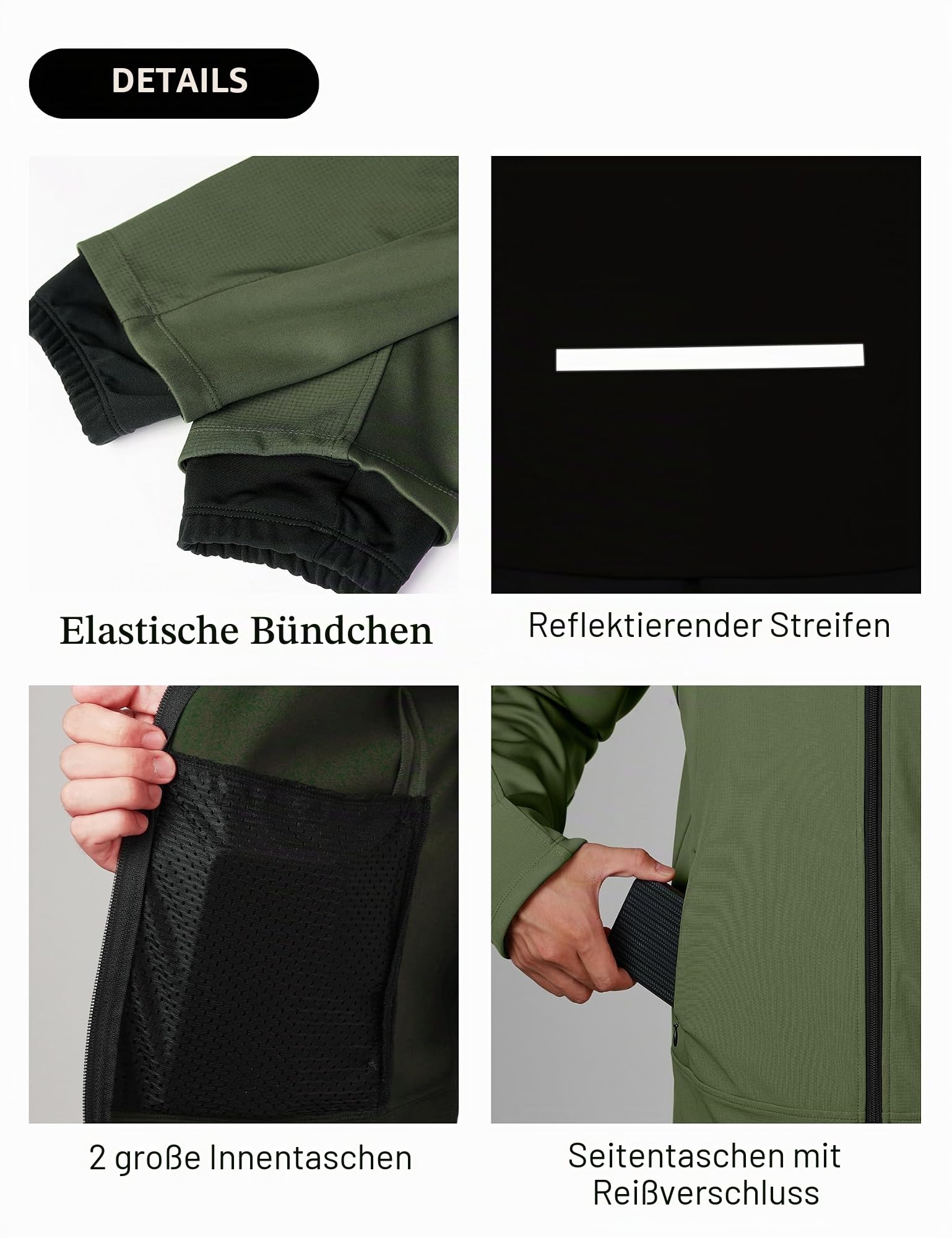 INBIKE Fahrradjacke Herren Winter Wasserdicht Winnddicht Warme Fleece Gefütterte Softshelljacke mit Kapuze Abnehmbar für Outdoor-Aktivitäten wie Radfahren Klettern Wandern ICM7105