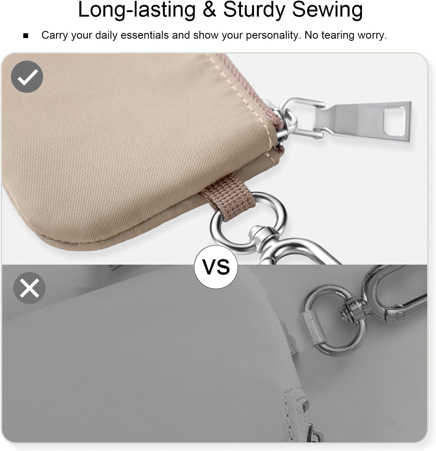 Babysun Mini Zip Around Dual Pouch Wristlet With 2 Straps Wristlet Keychain Wallet for Women Coin Purse Small Cute for Teen Girl - Image 6