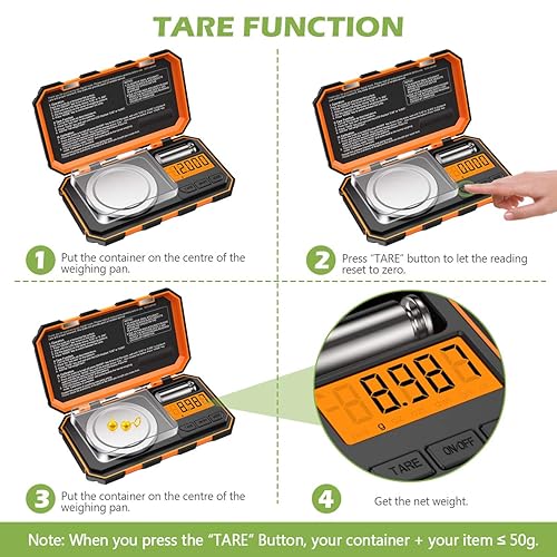 Miniatura 4 de KeeKit - Báscula digital de bolsillo, 1.76 oz y 0.00 oz, báscula de miligramo profesional, báscula portátil para joyería con peso de calibración de