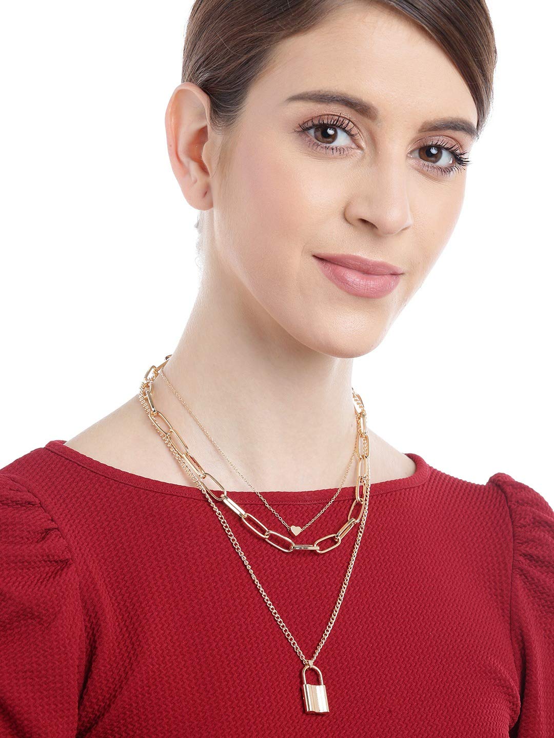 Plated Necklace & Earrings Combo Set ()