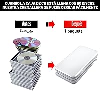 Vista 4 de Funda para CD, capacidad 80, con función atril, para almacenamiento de DVD, VCD y Blu-ray (Blanco)