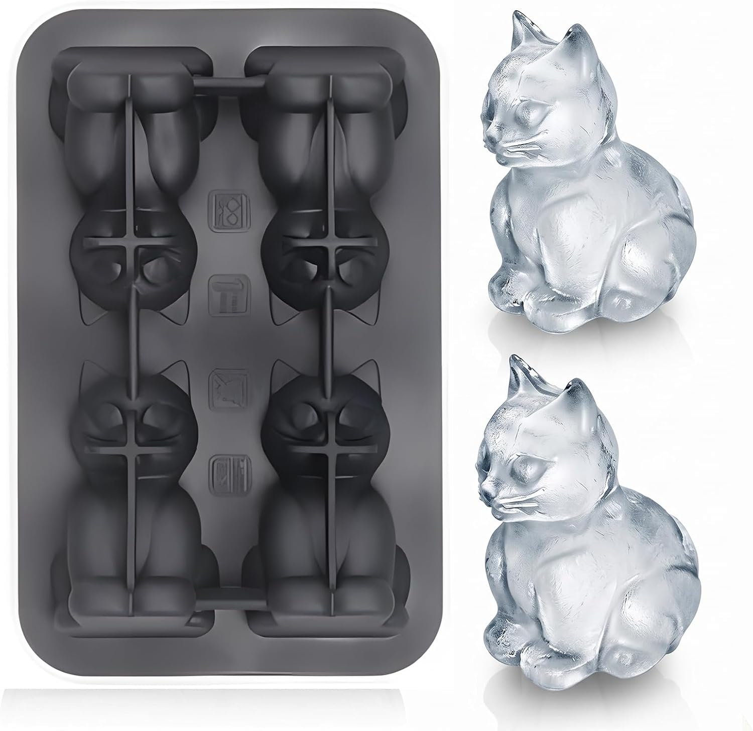 Cat Ice Cube Mold,3d Cat Silicone Ice Cube Mold