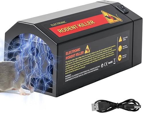 Trampa eléctrica para ratones, trampas electrónicas para ratones, zapper recargable para ratas, control continuo de roedores de descarga eléctrica.