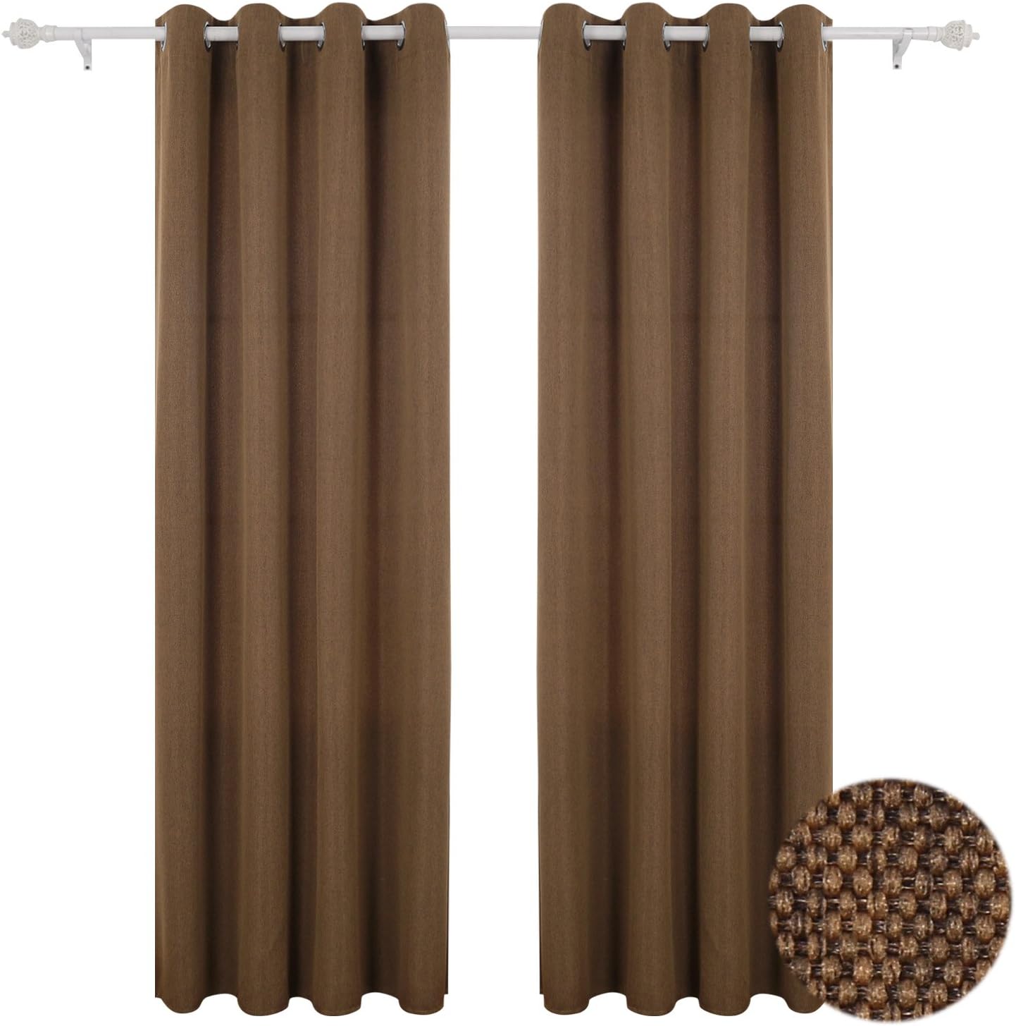 Deconovo Darkening Thermal Insulated Blackout Grommet Window Curtain Panel for Living Room Green, 52 x 63