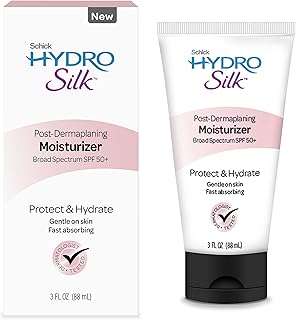 Schick Hydro Silk Post-Dermaplaning Moisturizer with SPF 50+ | Travel Size Face Moisturizer with Sunscreen, Facial Moisturizer, Dermaplane Face Lotion for Women, Facial Lotion, 3oz