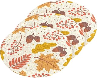 Scrub Sponge Autumn Leaves Acorns Berries Kitchen Washing Dishes Cleaning Sponges Non Scratch Sponge for Dish Countertops Sinks Floors Showers Tile Sinks, 3 Pack