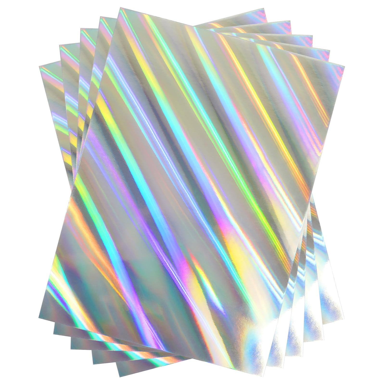 Holographic Card A4 Silver Rainbow Card Metallic Holographic Paper Thick  210gsm Card Shiny Rainbow Silvered A4 Sheets Foil Activity Craft  Scrapbooking