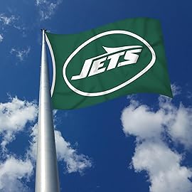 Rico Industries NFL Football New York Jets Primary Logo 3\' x 5\' Banner Flag Single Sided - Indoor or Outdoor - Home Dcor