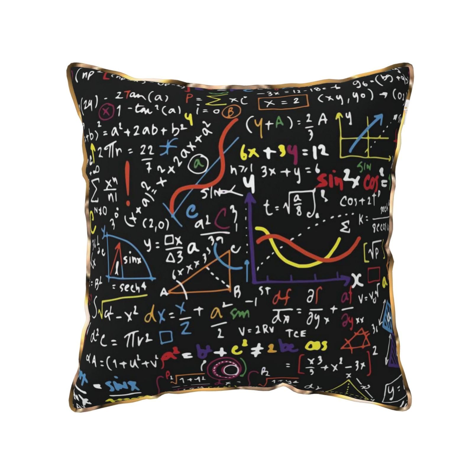 FZGGWYHL Math Formula printed Velvet Throw Pillow Cover Pillowcase