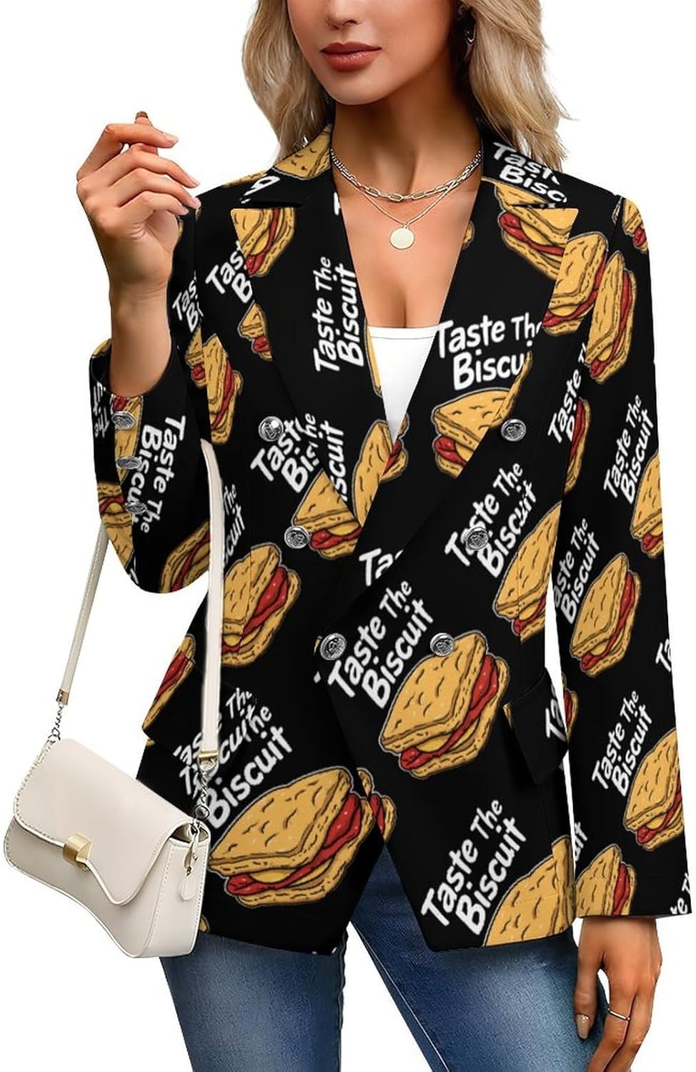 Taste The Biscuit Women's Blazer Long Sleeve Suits Business Casual Blazers Jackets Lapel Open Front Suit