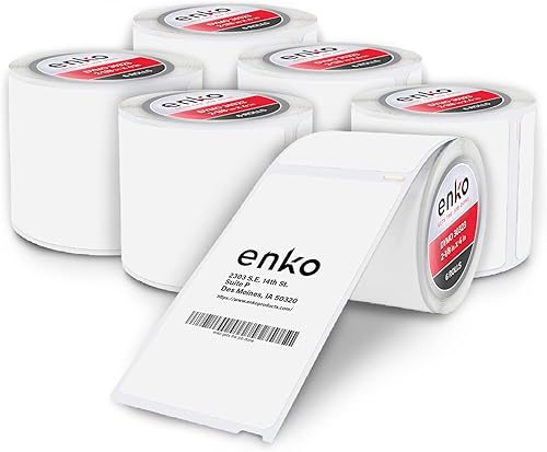 enKo (6 rollos, 1320 etiquetas) Etiquetas de dirección y envío 30323 (2-18 x 4") Compatible con Dymo LabelWriter