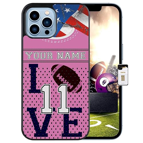 Miniatura 6 de Personalized Name Number Custom American Football Jersey America Flag Design Rubber Cover Phone Case for Samsung Galaxy A53