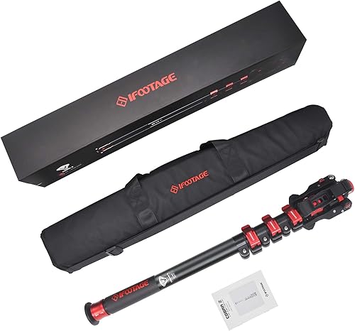 Vista 8 de IFOOTAGE Monopod para Cámara Profesional de 180 cm de Aluminio Telescópico con Soporte de Trípode Compatible para Cámaras DSLR y Videocámaras