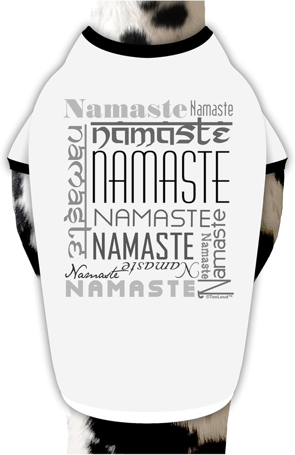 TOOLOUD Namaste Rectangle Dog Shirt White with Black XL