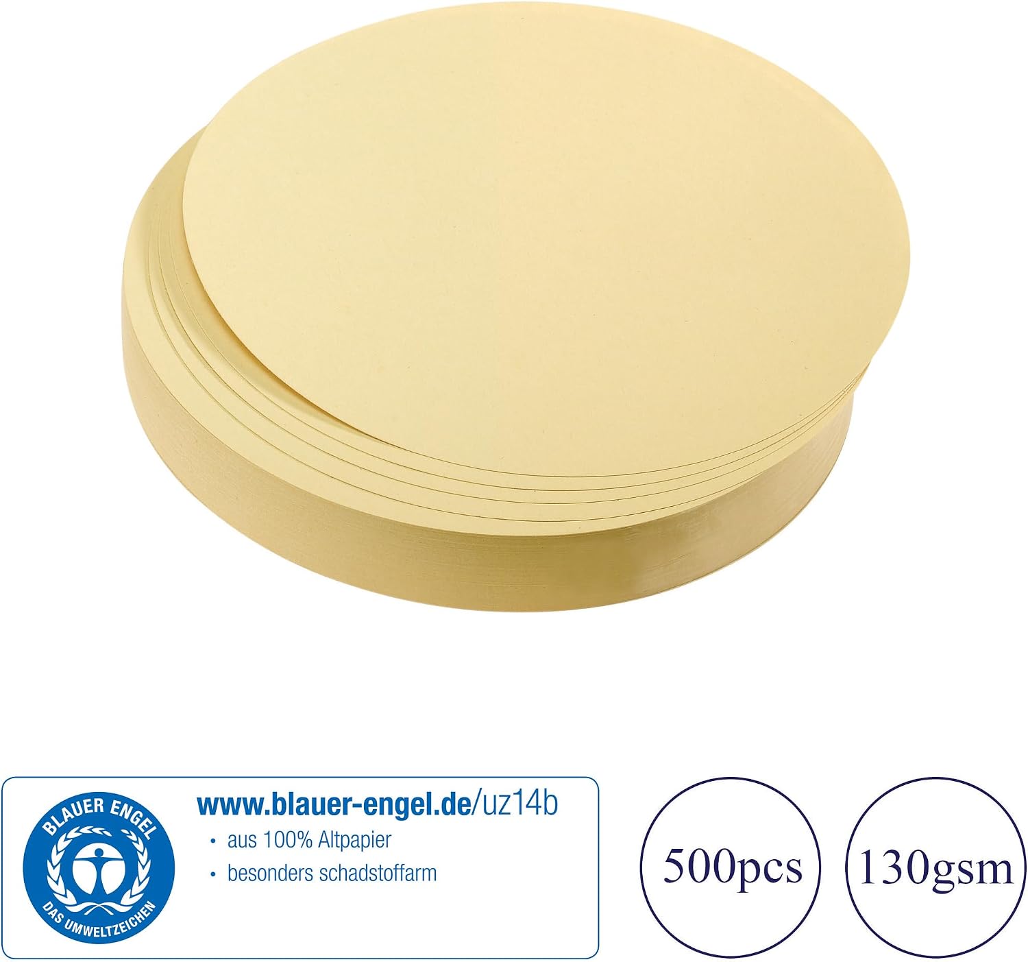 Franken UMZ 20 04 Presentation Cards Circular 195 mm Big Bowl, Pack of 500 Yellow 500 Stück Yellow