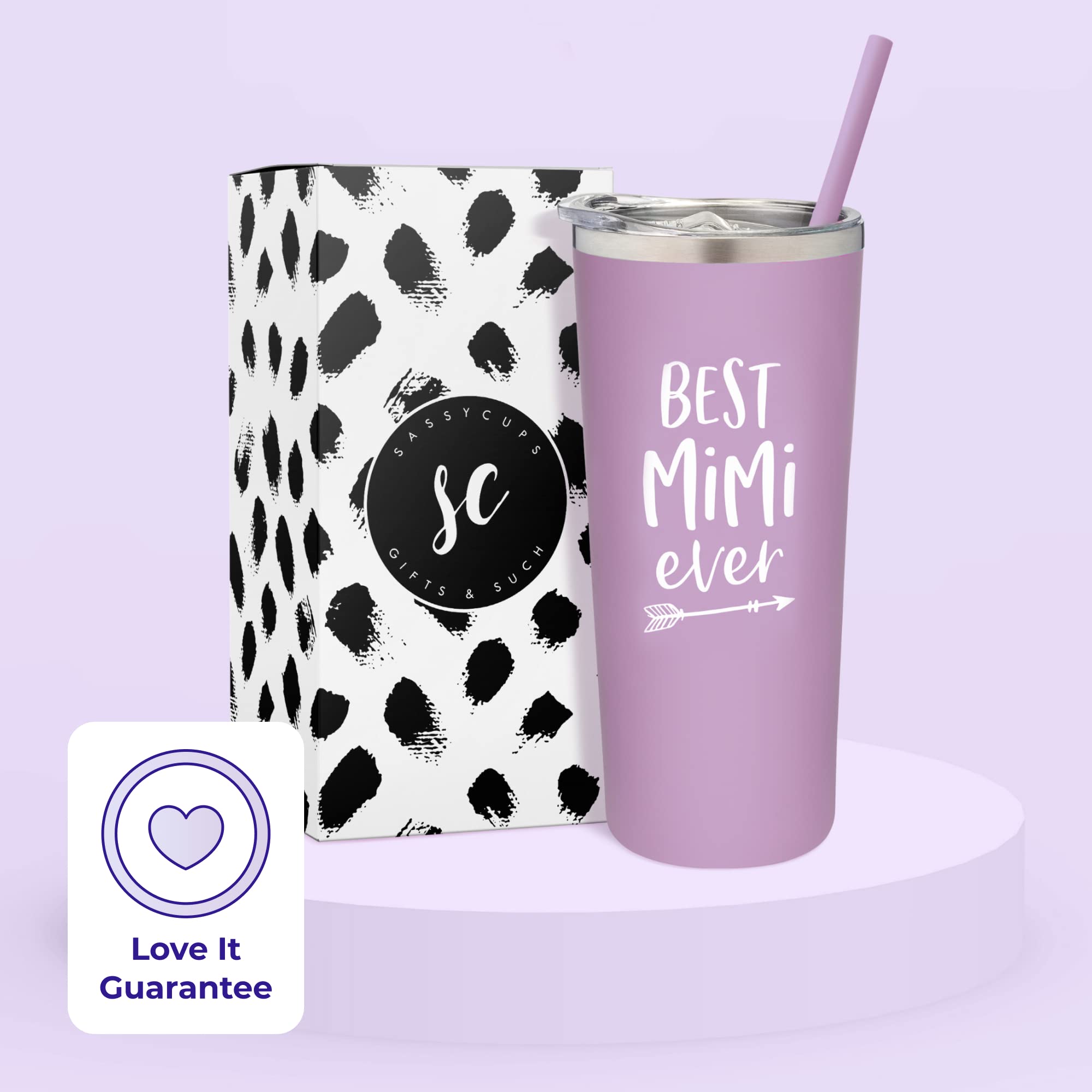 Best Mimi Ever - Personalized Vacuum Insulated Travel Tumbler â€“ Stainless Steel Travel Coffee Mug with Straw and Lid â€“ Happy Birthday Mimi - World's Best Mimi - New Mimi Birthday Present - Mimi To Be