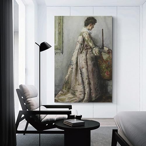 Miniatura 3 de The Silk Gown, Portrait of Maria Tuke Sainsbury-Henry Scott Tuke Wall Art Picture Painting Poster Canvas Print Posters Artworks Bedroom Living Room