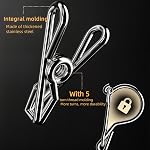 Qualsen Clip portable et porte-dents en acier inoxydable avec 36 épingles métalliques pour le séchage des chaussettes, vêtements de bébé, couches de vêtements, soutien-gorge, serviette, sous-vêtements, chapeau, écharpe (Rectangle,paquet de 1