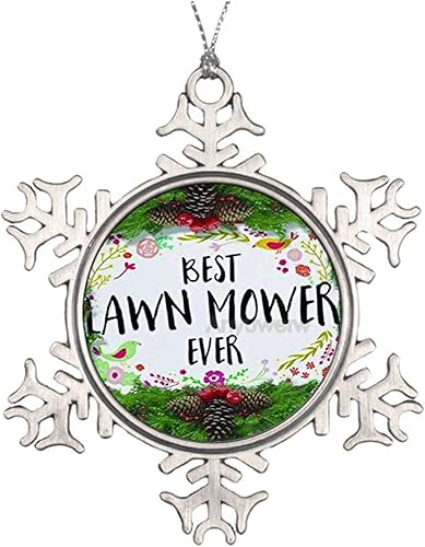 Feliz borde floral cortacésped árbol de Navidad adornos colgantes regalo de vacaciones de metal copo de nieve adornos de Navidad regalos para Feliz borde floral cortacésped árbol de Navidad adornos colgantes regalo de vacaciones de metal copo de nieve adornos de Navidad regalos para