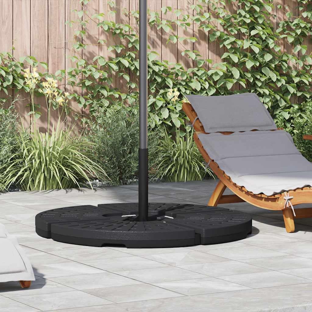 vidaXL Umbrella Base, Patio Umbrella Stand, Parasol Base Filled with 4 gal of Water or 39.7 lb of Sand, Weighted Base for Offset Cantilever, Black