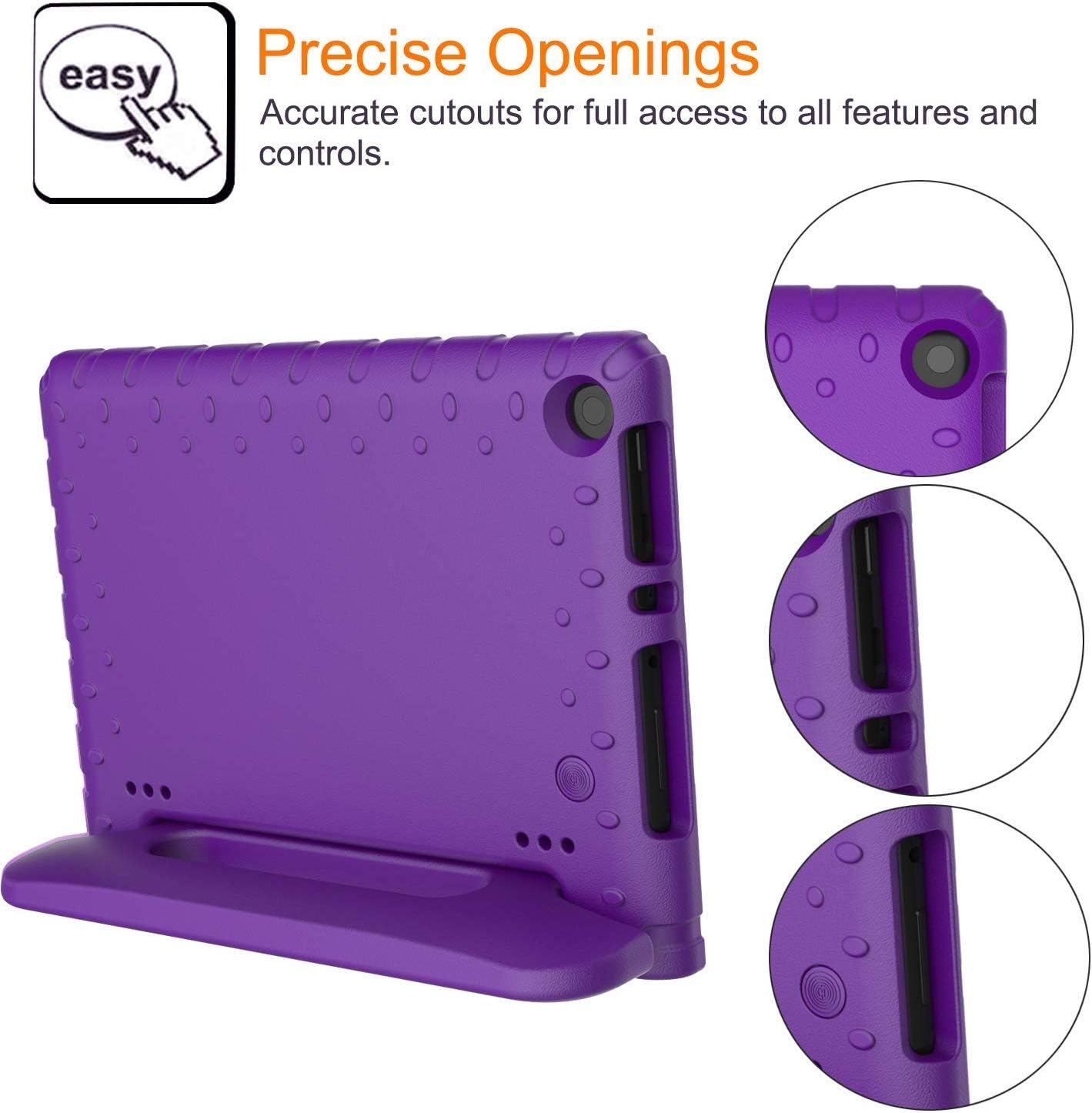 BMOUO Case for All-New Fire HD 8 2017/2018 - Light Weight Shock Proof Convertible Handle Kid-Proof Cover Kids Case for All-New Fire HD 8 Tablet (7th and 8th Generation, 2017 and 2018 Release), Purple