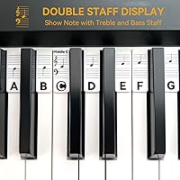 Vista 5 de Guía de notas de piano para principiantes, etiquetas extraíbles para notas de teclado de piano para aprender, tamaño completo de 88 teclas, hechas